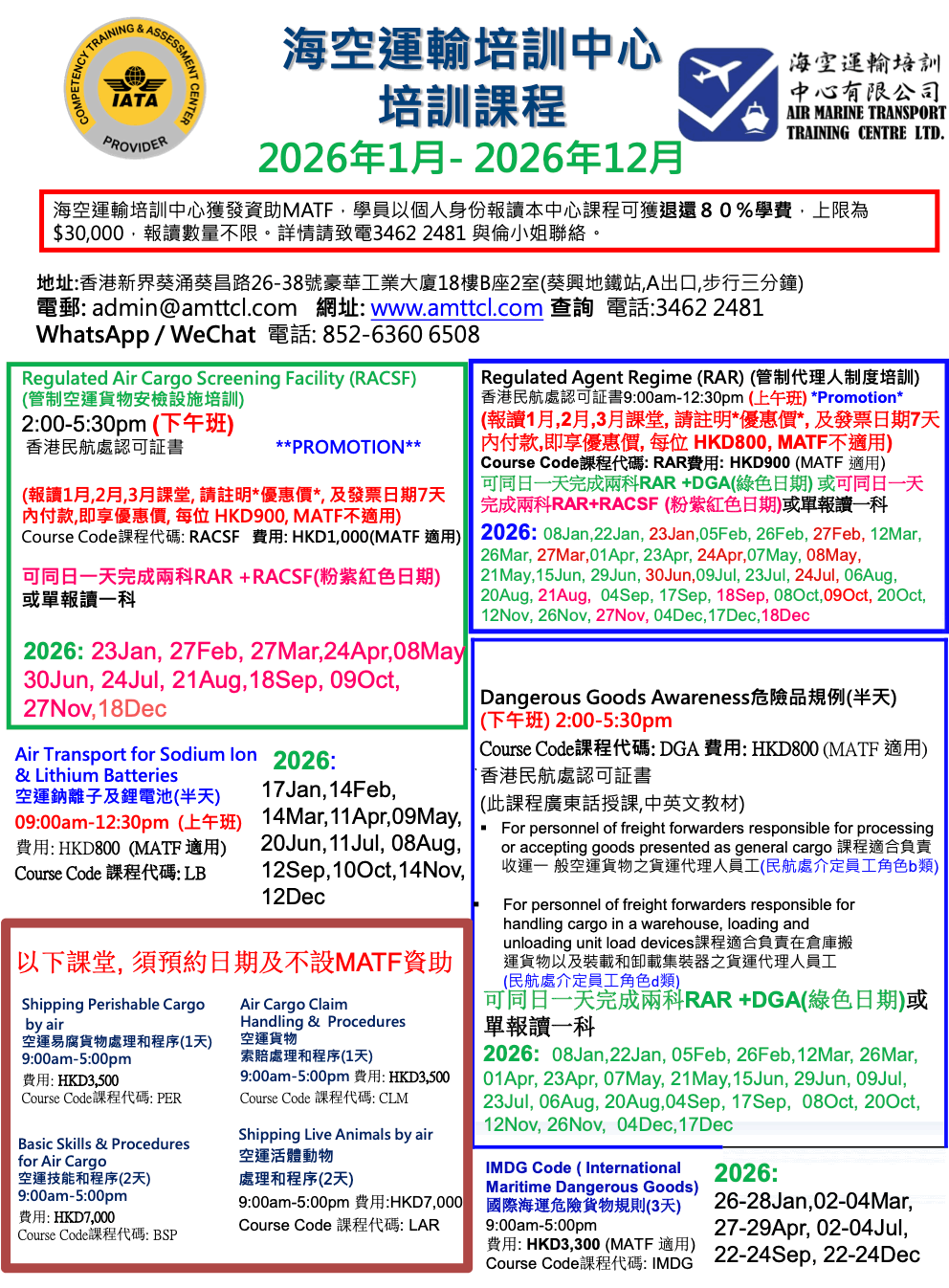 Other Cargo Related Class Schedules (2026-01R3)