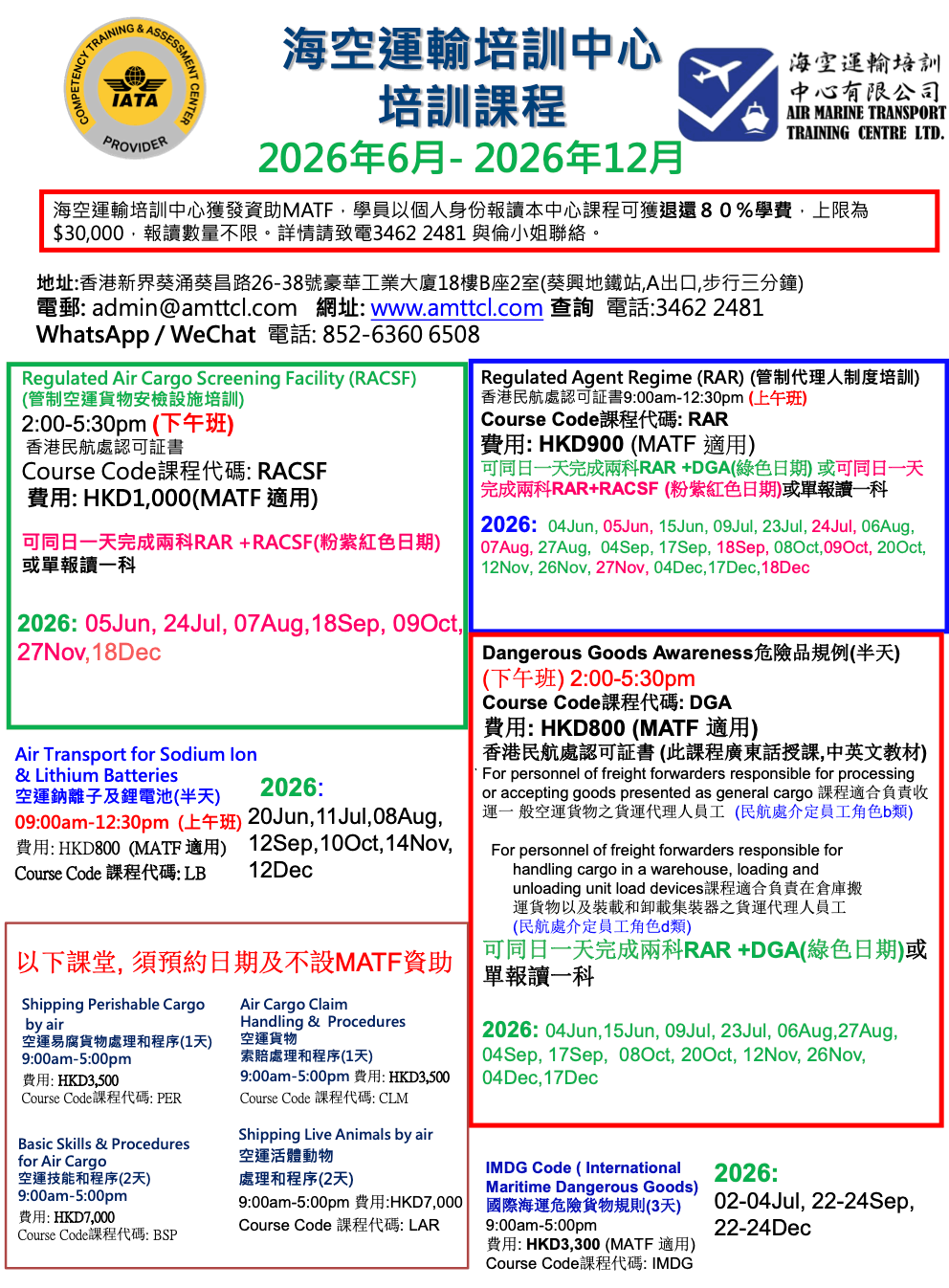Other Cargo Related Class Schedules (2026-06R1)